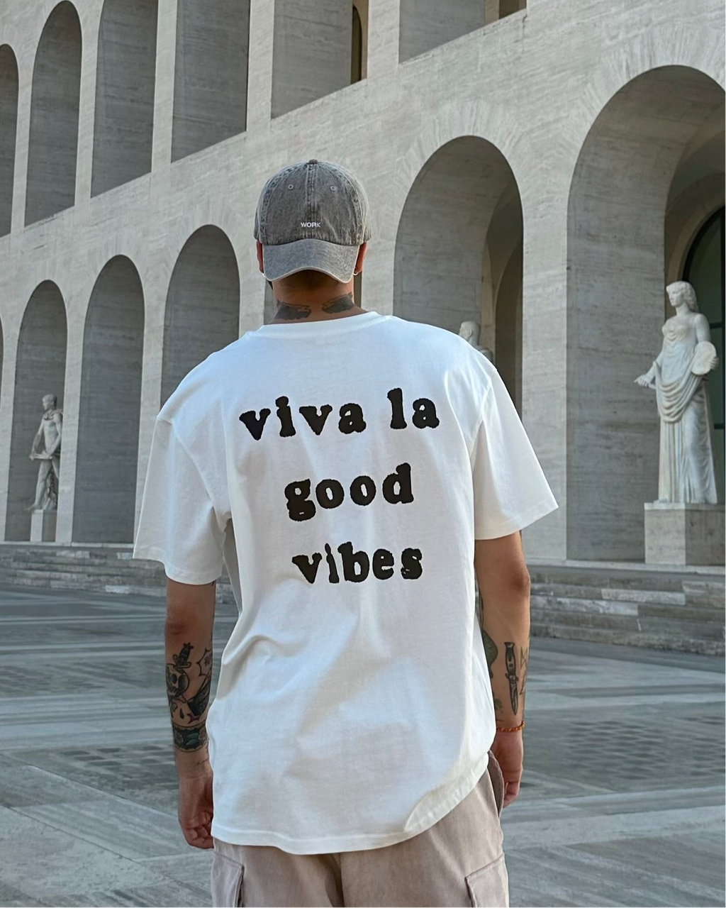 T-SHIRT BIANCA VIVA LA GOOD VIBES