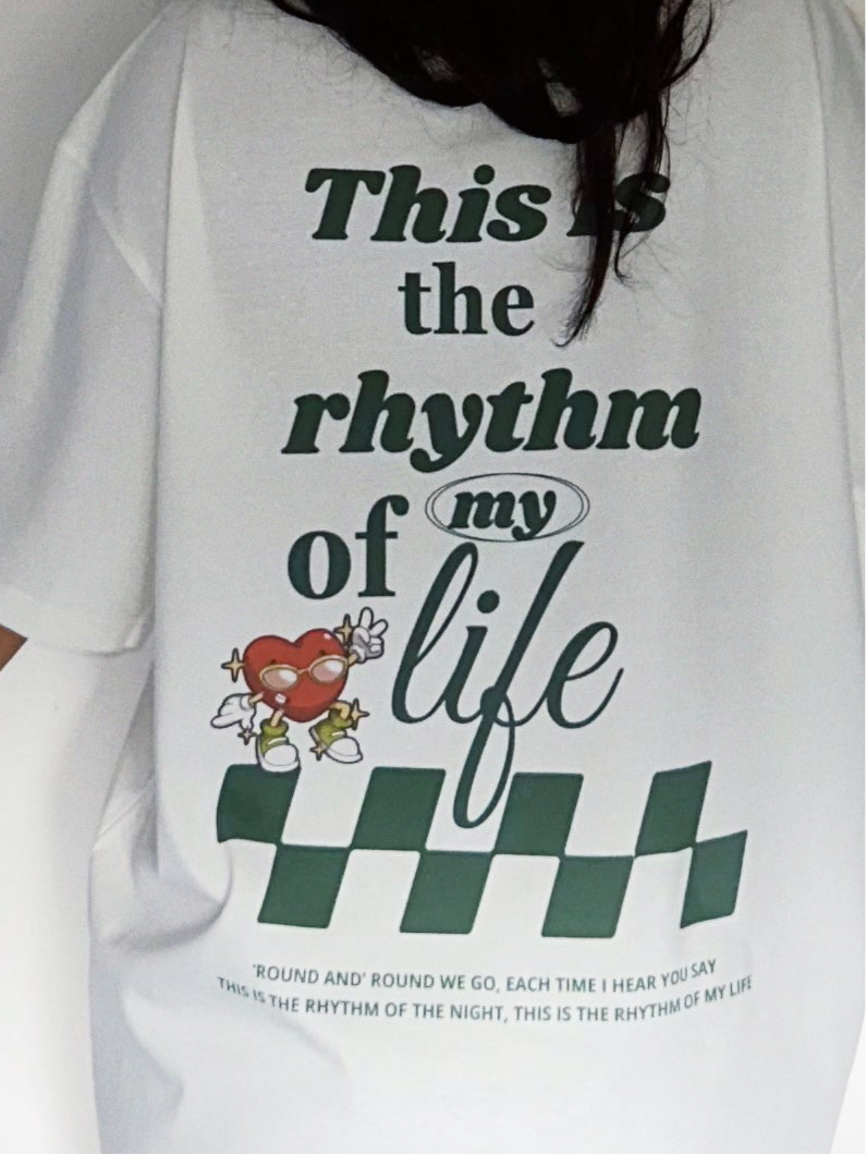 T-SHIRT BIANCA RHYTHM OF MY LIFE